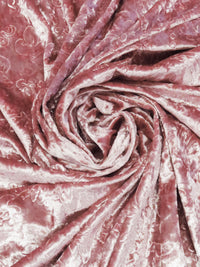 Soft Flamingo Polyester/Lycra Damask Embossed Velvet Knit 58W