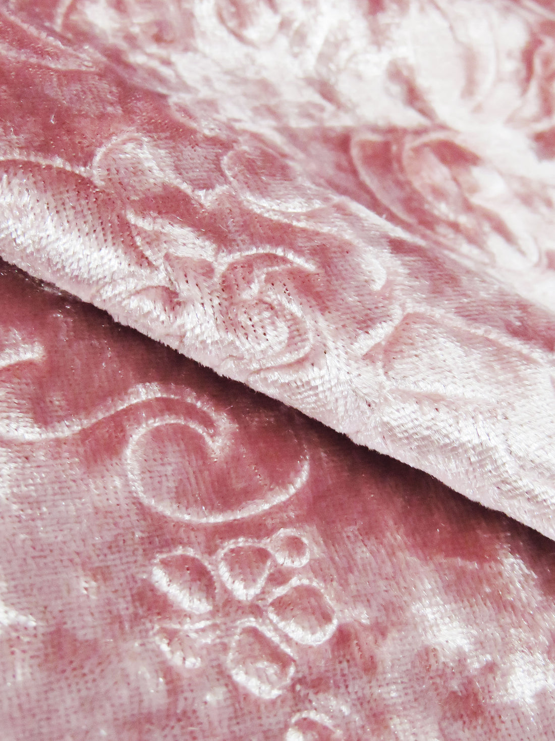 Soft Flamingo Polyester/Lycra Damask Embossed Velvet Knit 58W