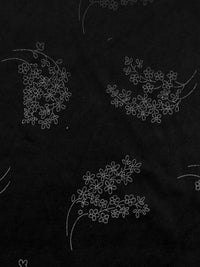 Black/Gray Polyester/Lycra Floral Stretch Velvet Knit 58W