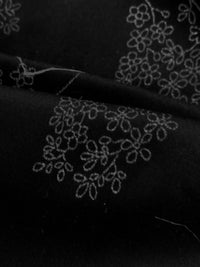 Black/Gray Polyester/Lycra Floral Stretch Velvet Knit 58W