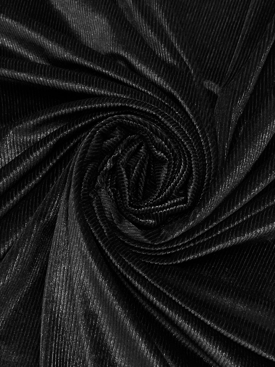 Black Polyester/Lycra Ribbed Velvet Knit 58W