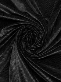 Black Polyester/Lycra Ribbed Velvet Knit 58W
