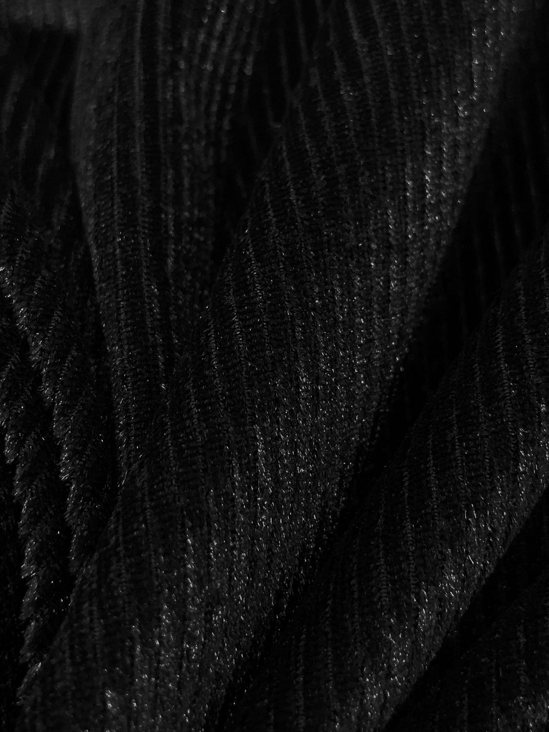 Black Polyester/Lycra Ribbed Velvet Knit 58W