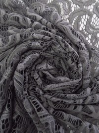 Dusty Cool Gray 100% Polyester Leaf Swirl Weave Lace 54W