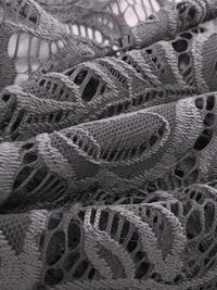 Dusty Cool Gray 100% Polyester Leaf Swirl Weave Lace 54W