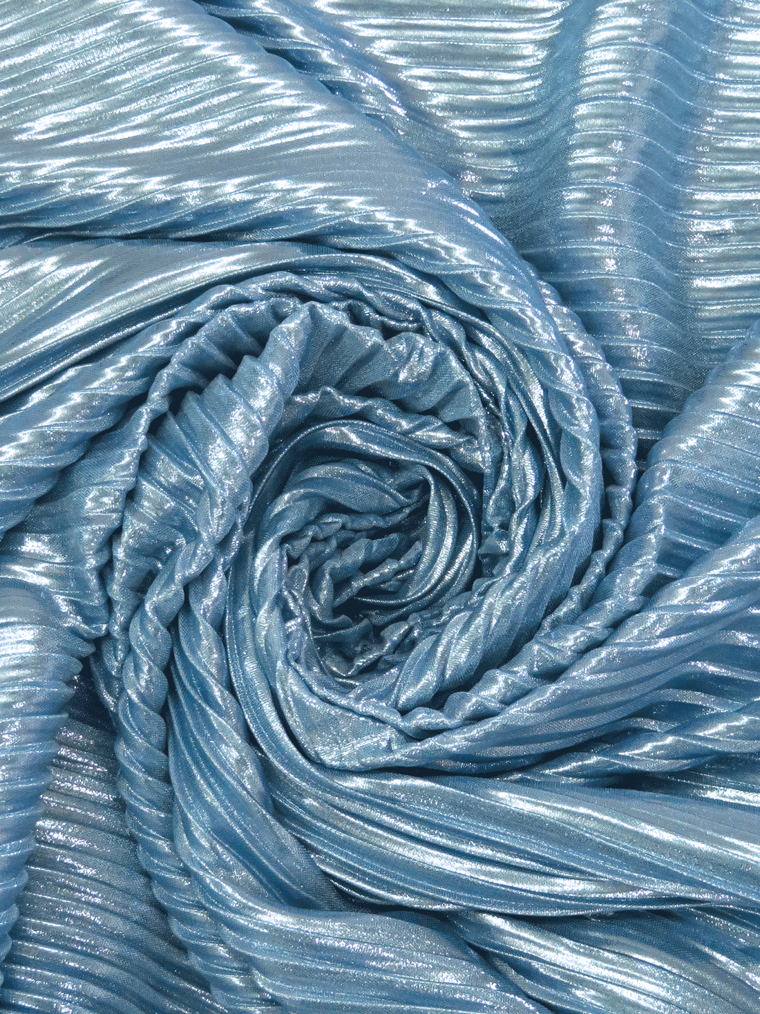 Moonstone Blue 100% Polyester Pleated Knit 52W