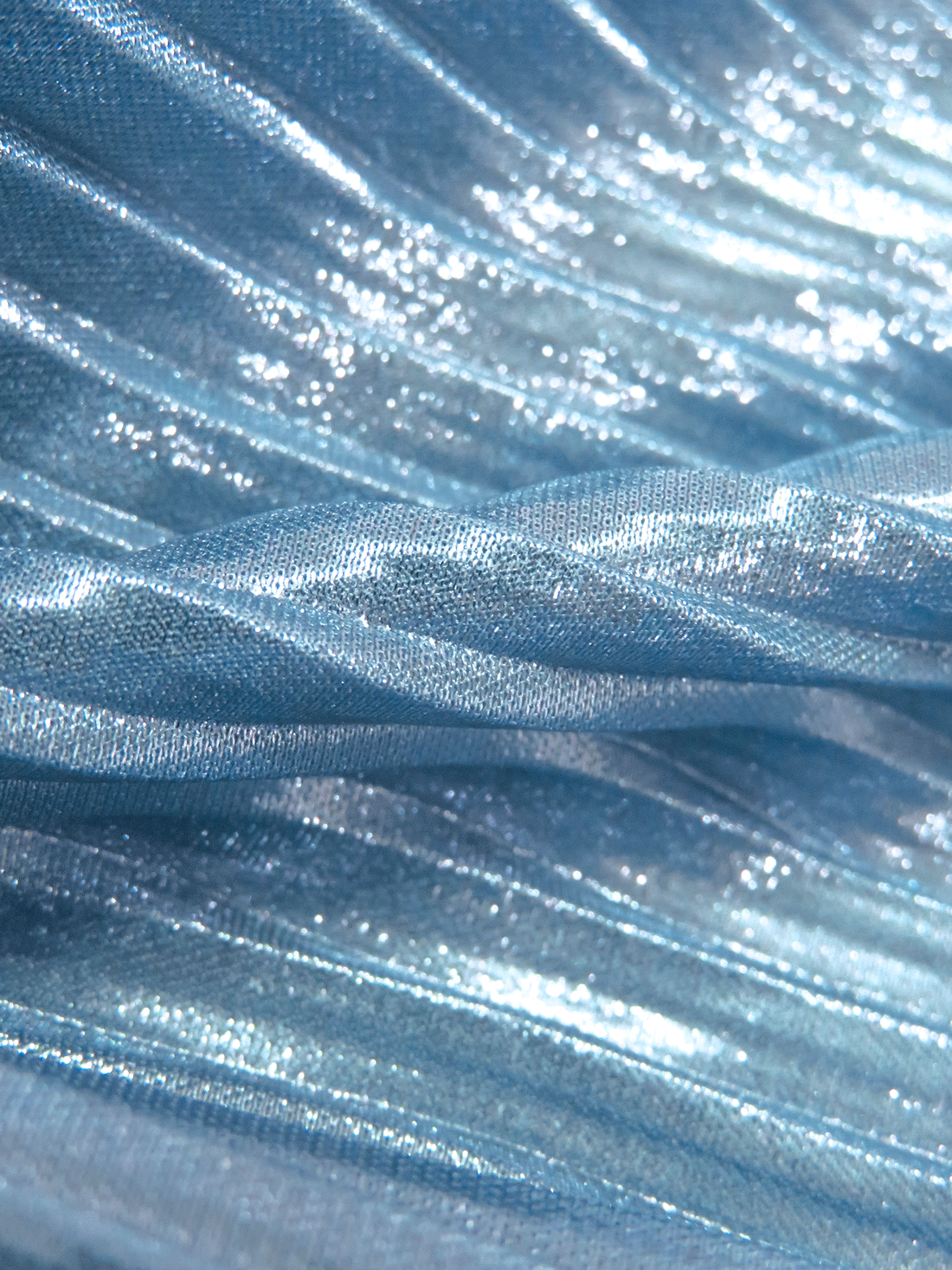 Moonstone Blue 100% Polyester Pleated Knit 52W
