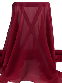 Vivid Claret 100% Polyester Iridescent Crinkle Chiffon 58W