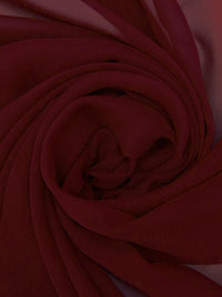 Dark Maroon 100% Silk Chiffon - NY Designer - 45W