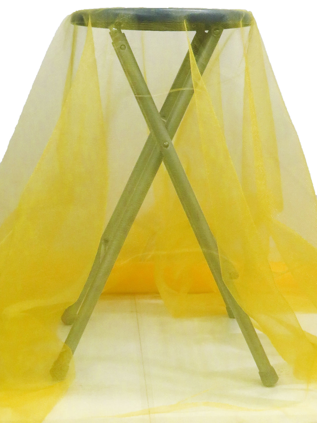 Mustard Yellow 100% Polyester Crystal Tulle 62W