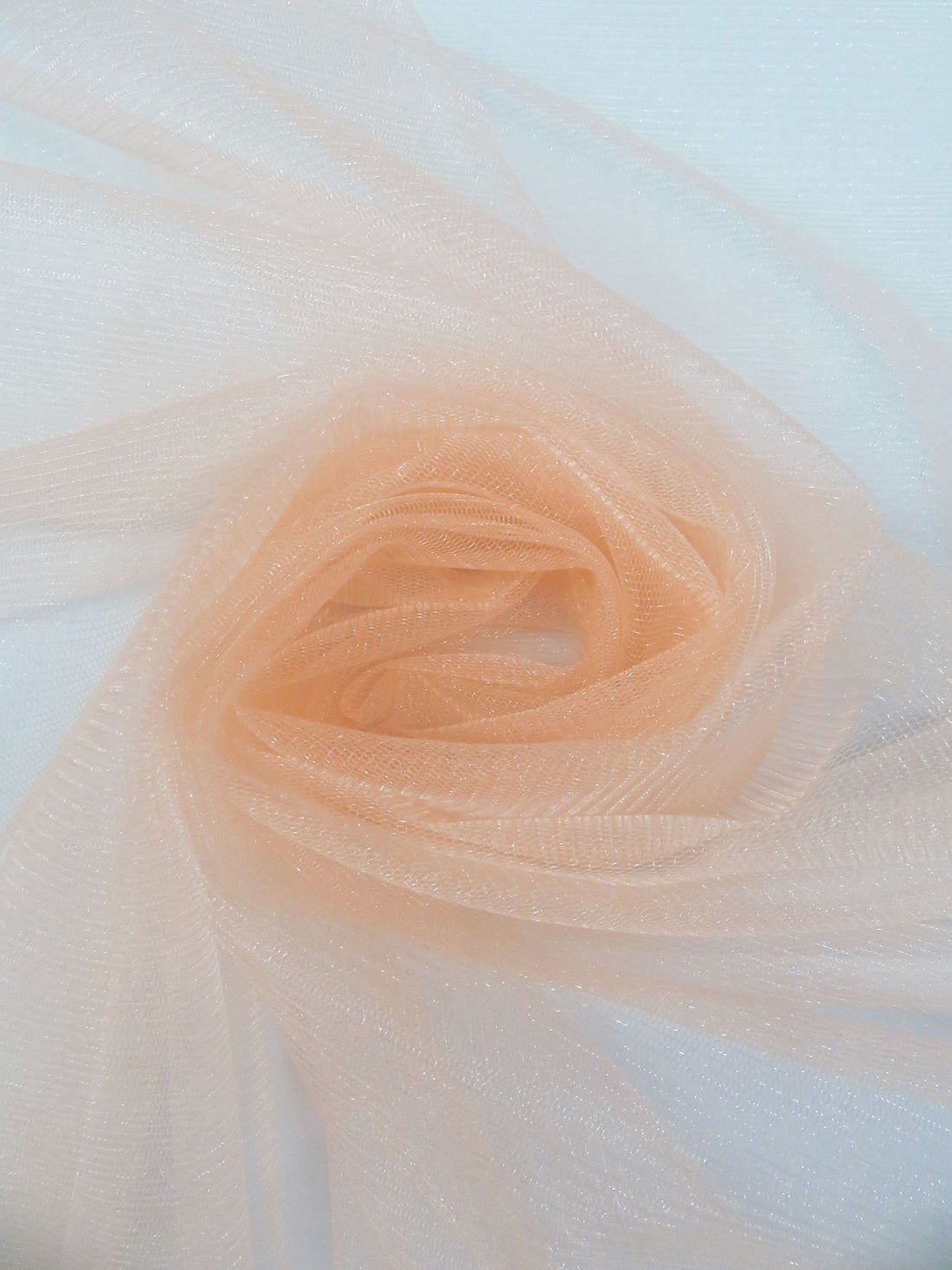 Light Apricot 100% Polyester Crystal Tulle 60W