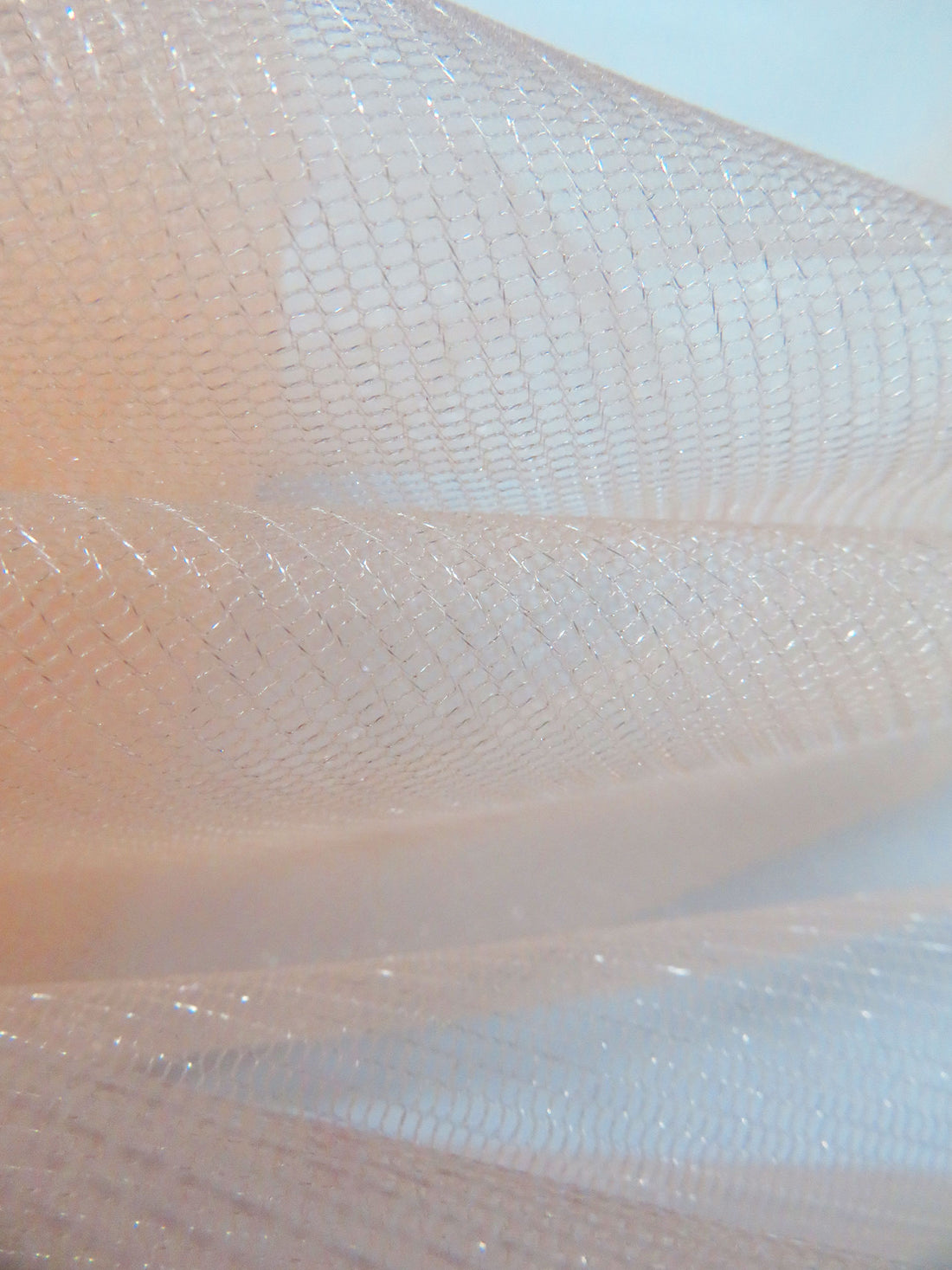 Light Apricot 100% Polyester Crystal Tulle 60W