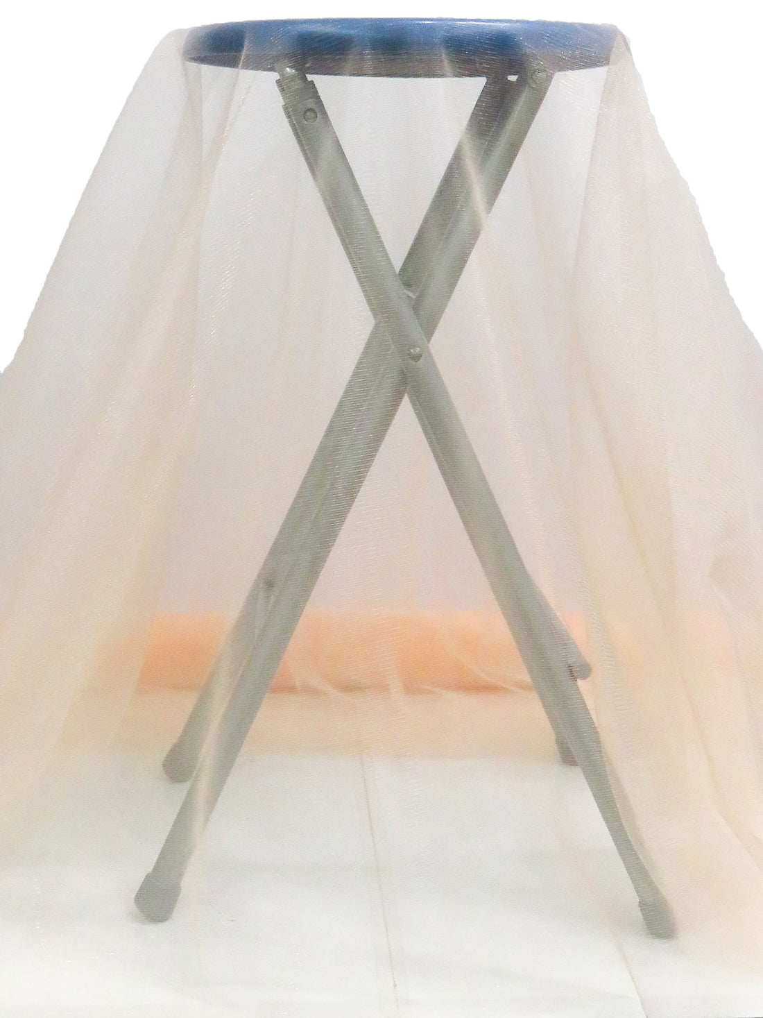 Light Apricot 100% Polyester Crystal Tulle 60W