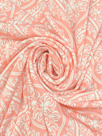 Apricot/White Polyester/Lycra Ornate Medallion Lattice Print DTY Knit 58W
