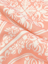 Apricot/White Polyester/Lycra Ornate Medallion Lattice Print DTY Knit 58W