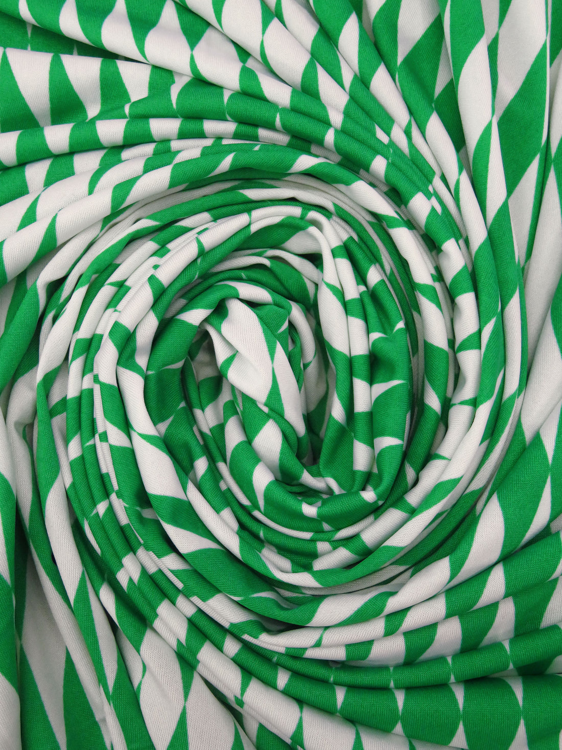 Medium Green/Off-White Polyester/Lycra Diamond Print FTY Knit 59W