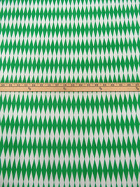 Medium Green/Off-White Polyester/Lycra Diamond Print FTY Knit 59W