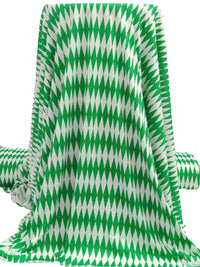 Medium Green/Off-White Polyester/Lycra Diamond Print FTY Knit 59W