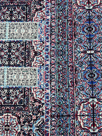 Cerulean Frost/Dark Burgundy/Black/Multi Polyester/Lycra Double Border Mirrored Ornate Tile Work Print DTY Knit 58W