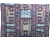 Cerulean Frost/Dark Burgundy/Black/Multi Polyester/Lycra Double Border Mirrored Ornate Tile Work Print DTY Knit 58W
