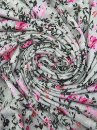 Pale Mint/Fuchsia/Pumpkin/Multi Rayon/Lycra Abstract Floral Print Jersey Knit 64W