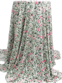 Pale Mint/Fuchsia/Pumpkin/Multi Rayon/Lycra Abstract Floral Print Jersey Knit 64W