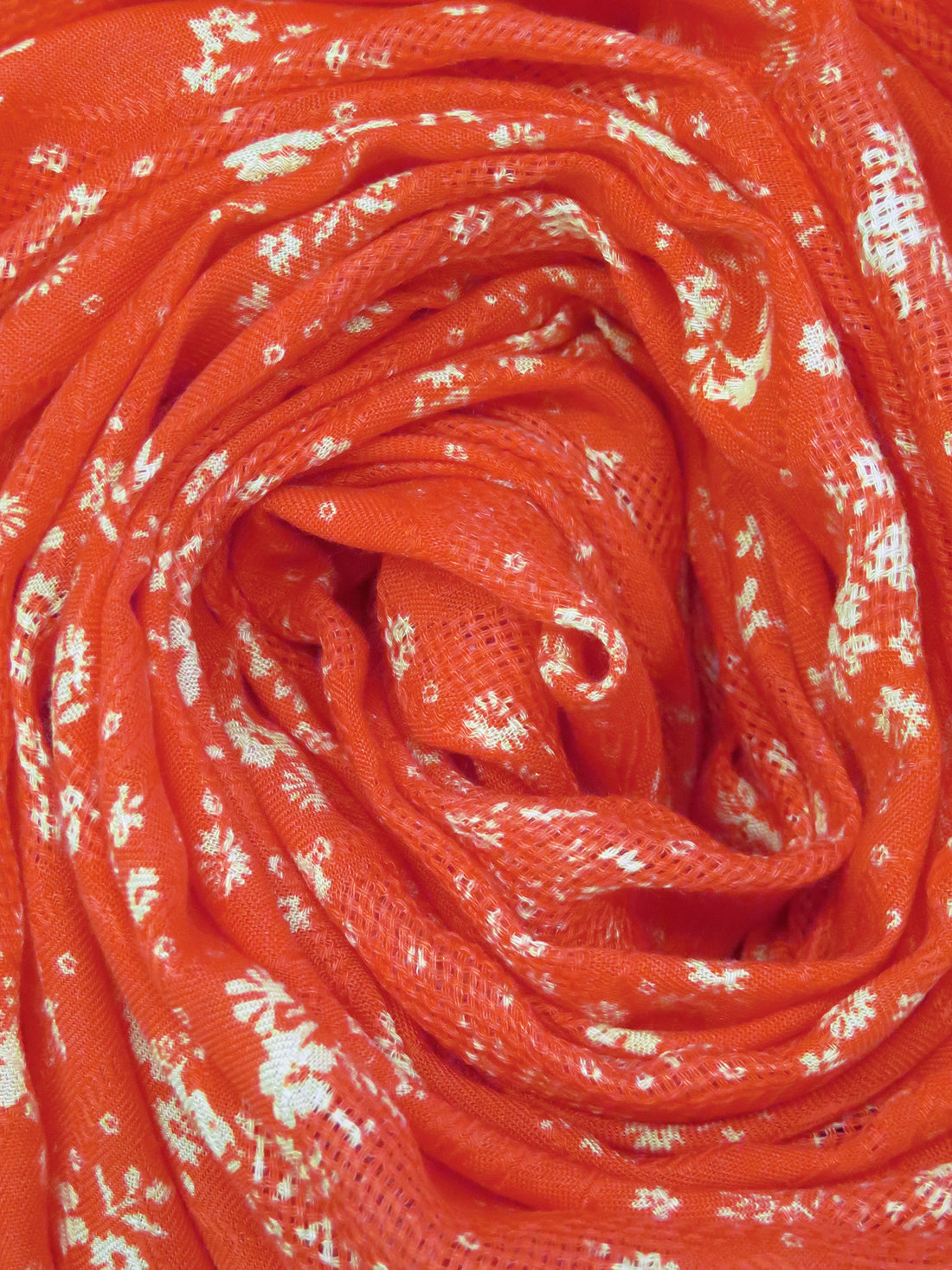 Salamander Orange/Wheat 100% Rayon Small Floral Print Jacquard Challis 54W