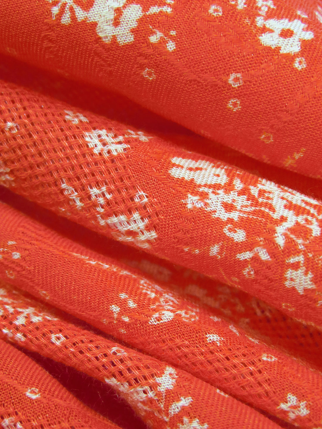 Salamander Orange/Wheat 100% Rayon Small Floral Print Jacquard Challis 54W