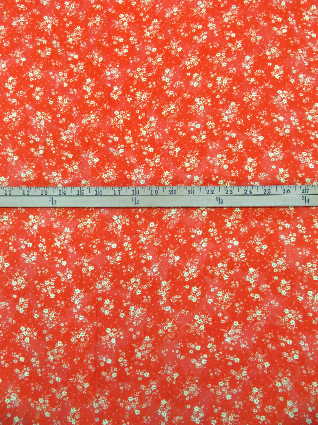 Salamander Orange/Wheat 100% Rayon Small Floral Print Jacquard Challis 54W