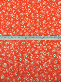 Salamander Orange/Wheat 100% Rayon Small Floral Print Jacquard Challis 54W