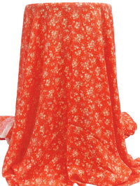Salamander Orange/Wheat 100% Rayon Small Floral Print Jacquard Challis 54W