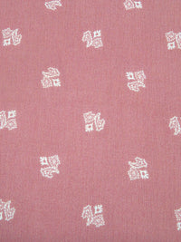 Old Rose/White 100% Rayon Folk Floral Print Crinkle Challis 48W