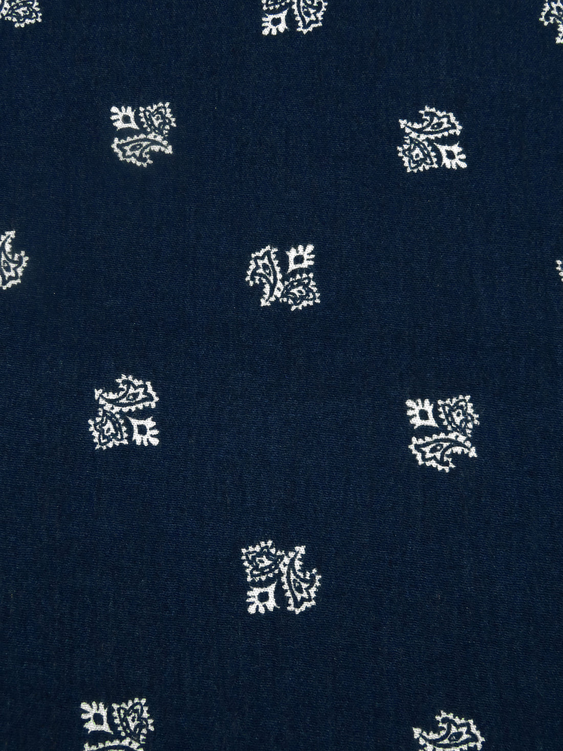 Midnight Navy/White 100% Rayon Folk Floral Print Crinkle Challis 50W