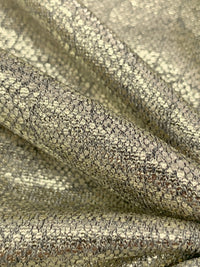 Metallic Gold Polyester/Lurex/Lycra Cracked Foil Print Shimmer Knit 56W