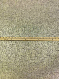 Metallic Gold Polyester/Lurex/Lycra Cracked Foil Print Shimmer Knit 56W