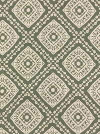 Old Bamboo/Antique Off-White 100% Rayon Medallion Lattice Print Crinkle Challis 54W