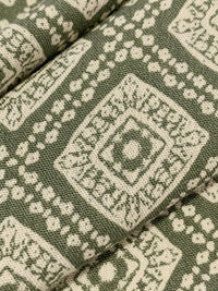 Old Bamboo/Antique Off-White 100% Rayon Medallion Lattice Print Crinkle Challis 54W