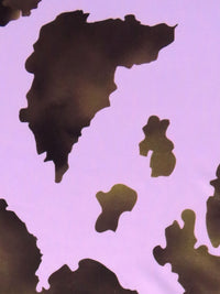 Electric Lavender/Raw Umber/Dark Chocolate/Multi Polyester/Lycra Abstract Cowhide Print Double Brushed Knit 56W