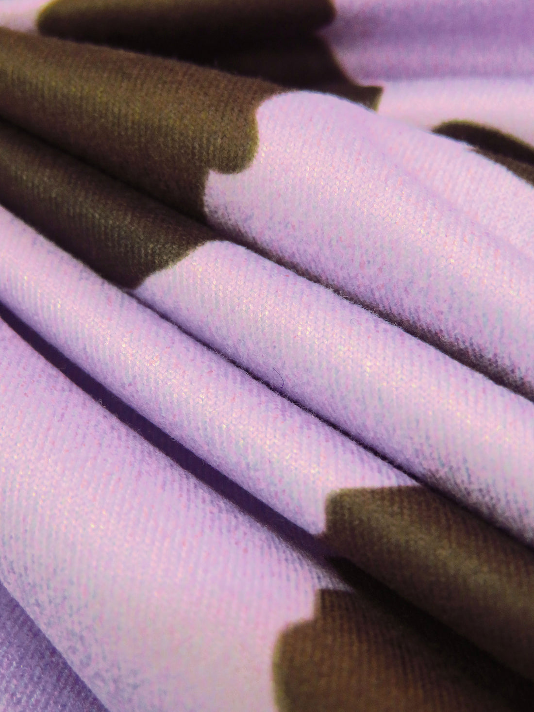 Electric Lavender/Raw Umber/Dark Chocolate/Multi Polyester/Lycra Abstract Cowhide Print Double Brushed Knit 56W