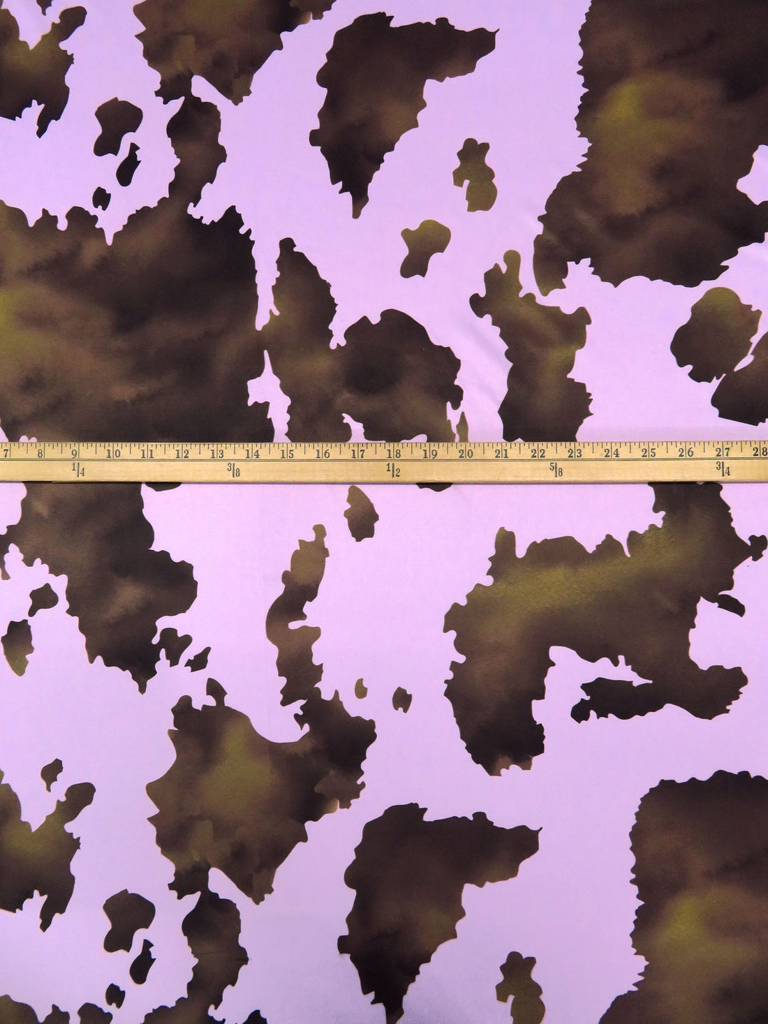 Electric Lavender/Raw Umber/Dark Chocolate/Multi Polyester/Lycra Abstract Cowhide Print Double Brushed Knit 56W