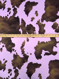 Electric Lavender/Raw Umber/Dark Chocolate/Multi Polyester/Lycra Abstract Cowhide Print Double Brushed Knit 56W