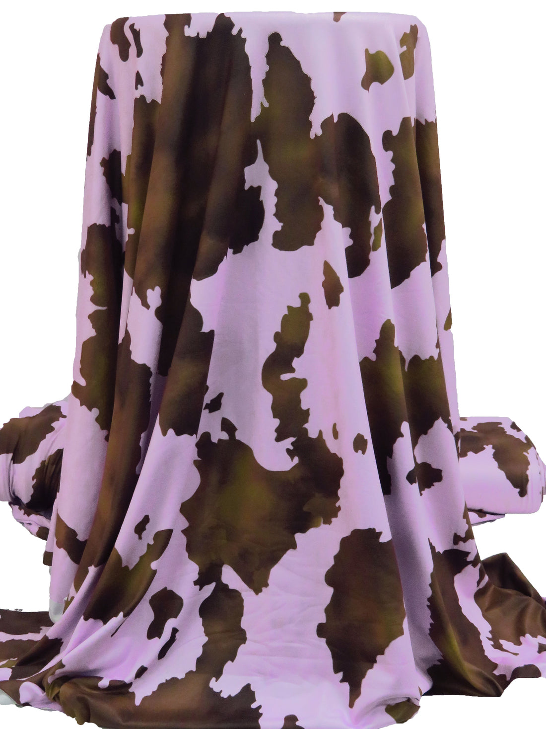 Electric Lavender/Raw Umber/Dark Chocolate/Multi Polyester/Lycra Abstract Cowhide Print Double Brushed Knit 56W