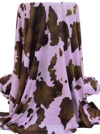 Electric Lavender/Raw Umber/Dark Chocolate/Multi Polyester/Lycra Abstract Cowhide Print Double Brushed Knit 56W