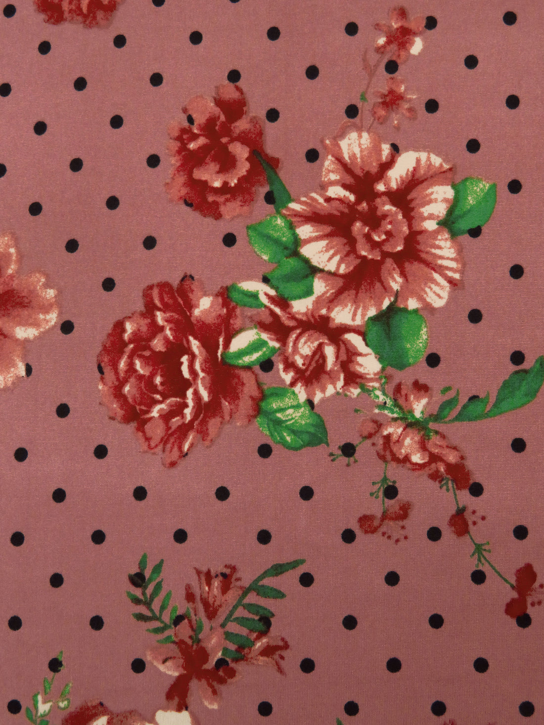 Poppy Prose/Forest Green/Black/Multi Polyester/Lycra Floral On Dot Print Double Brushed Knit 60W