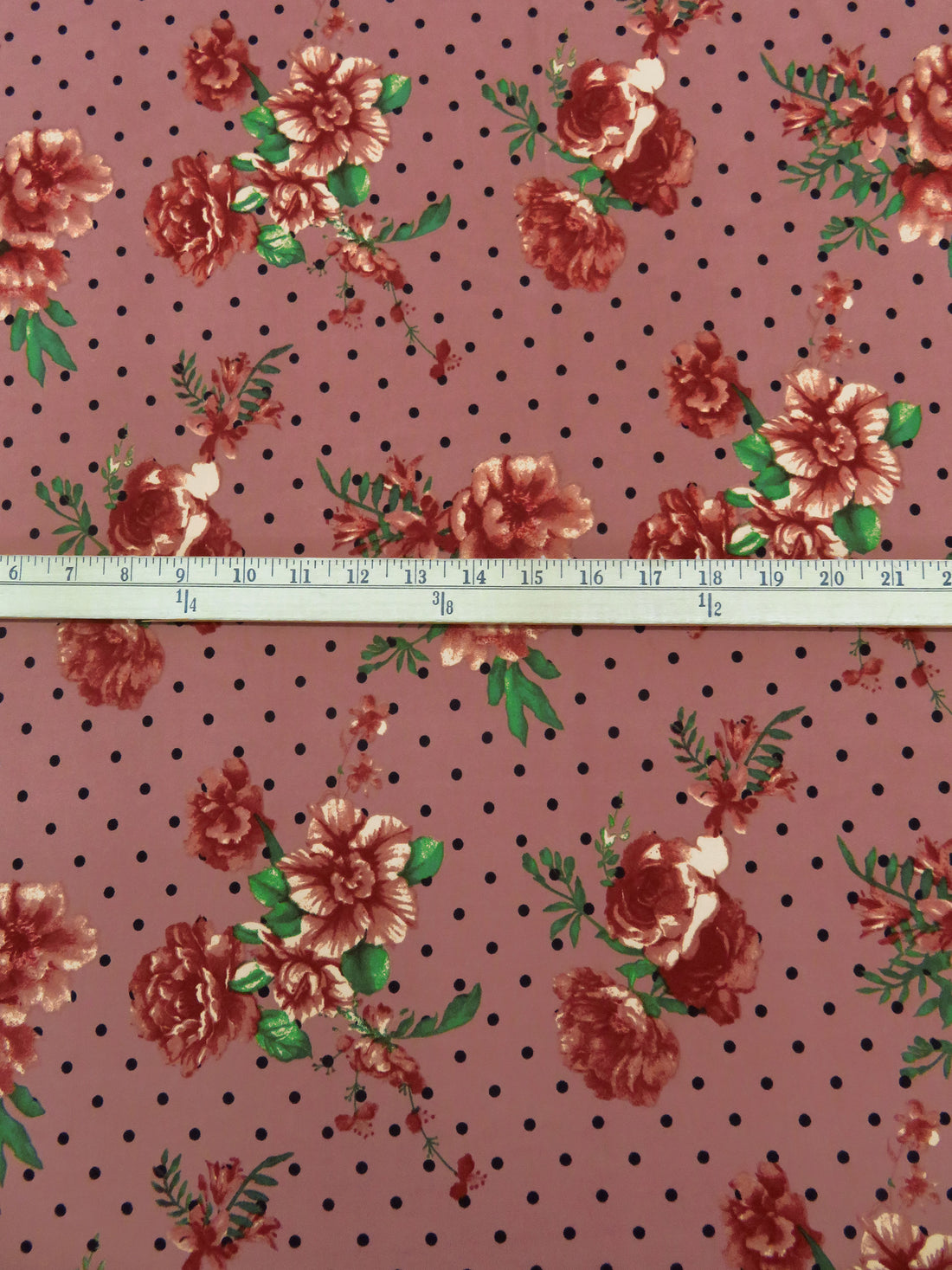 Poppy Prose/Forest Green/Black/Multi Polyester/Lycra Floral On Dot Print Double Brushed Knit 60W