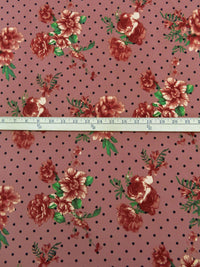 Poppy Prose/Forest Green/Black/Multi Polyester/Lycra Floral On Dot Print Double Brushed Knit 60W