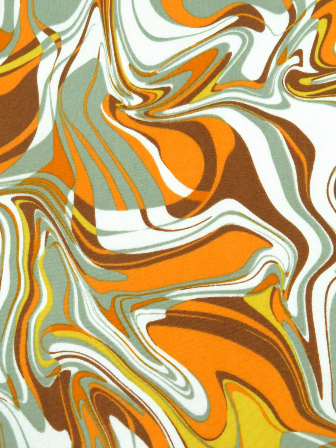 White/Tangerine/Laurel Green/Multi Polyester/Lycra Marble Swirl Print Double Brushed Knit 56W