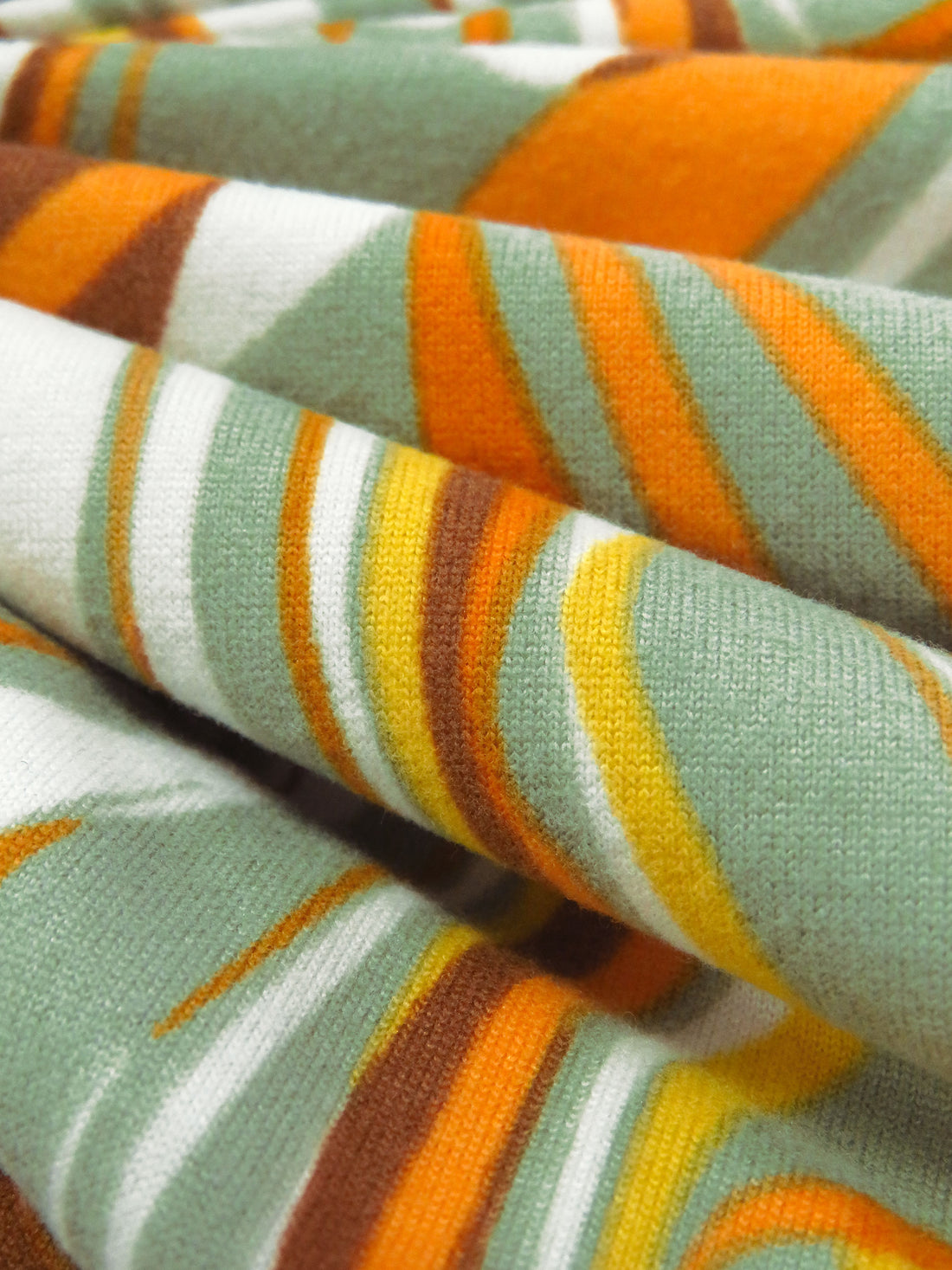 White/Tangerine/Laurel Green/Multi Polyester/Lycra Marble Swirl Print Double Brushed Knit 56W