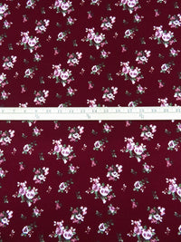 Dark Scarlet/Fern Green/White/Multi Polyester/Lycra Small Floral Print Double Brushed Knit 54W