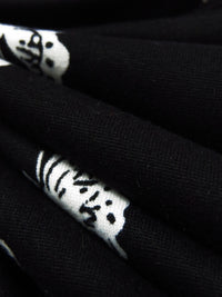 Black/White Polyester/Lycra Butterfly Print Double Brushed Knit 54W